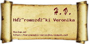 Háromszéki Veronika névjegykártya